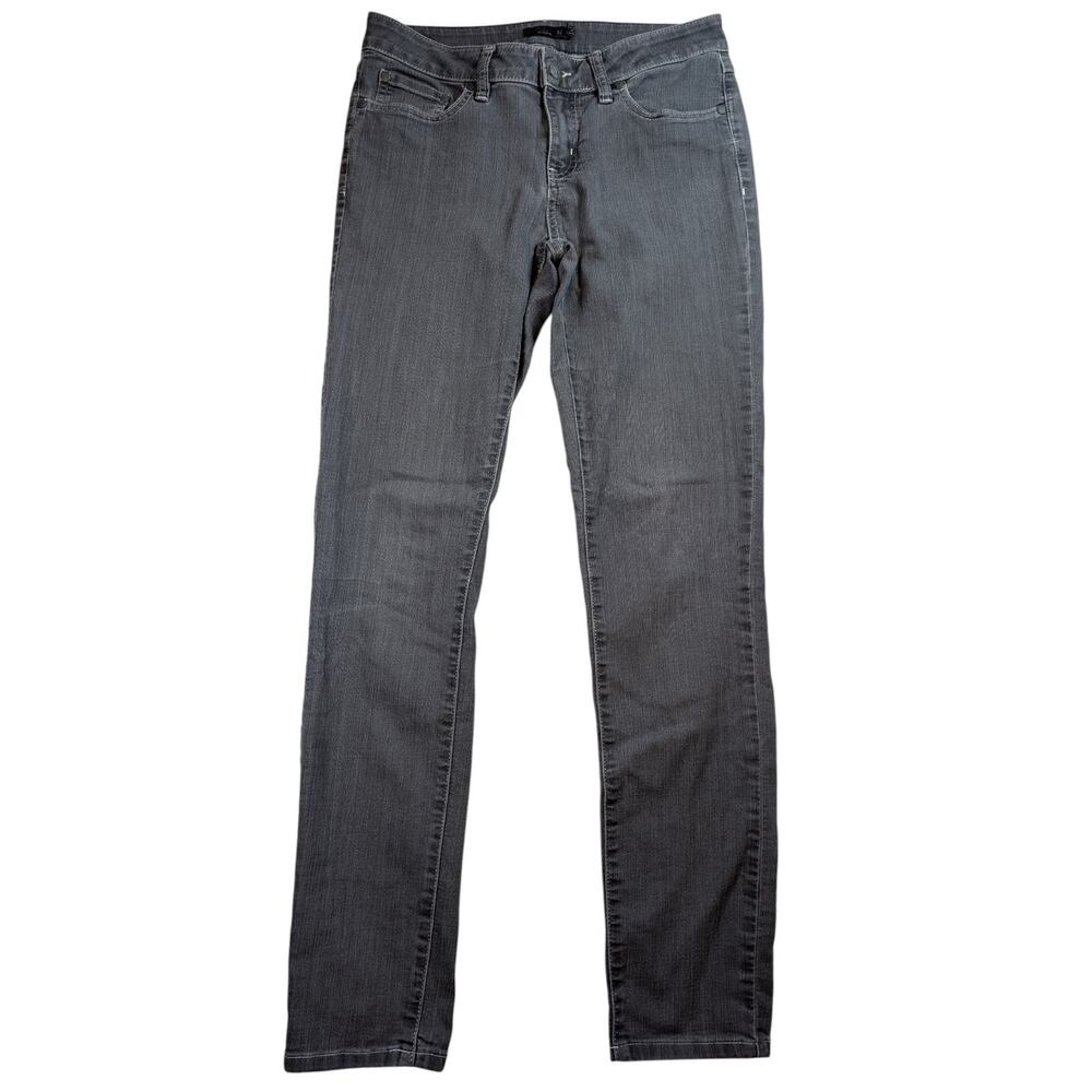 Athleisure Gray Stretch Tapered Jeans Y2K Minimalist Womens 6x28 Vintage Denim